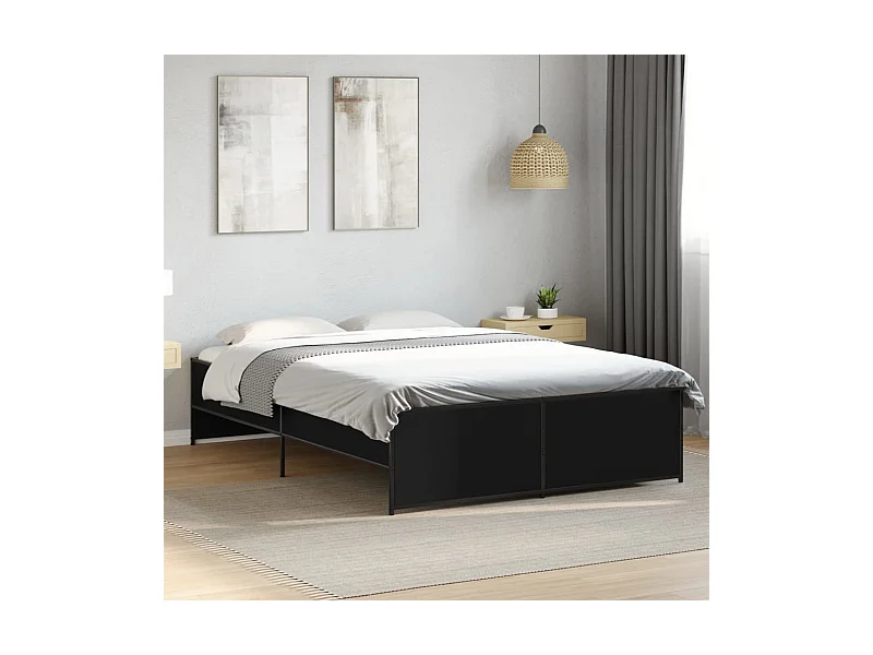 Cadre de lit sans matelas noir 120x190 cm