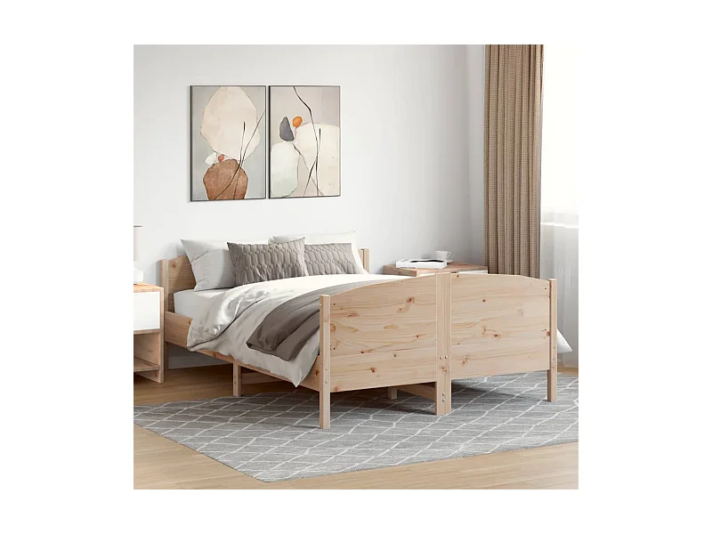 Cadre de lit sans matelas 160x200 cm bois massif de pin