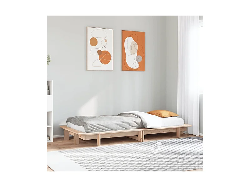 Cadre de lit sans matelas 75x190 cm bois de pin massif
