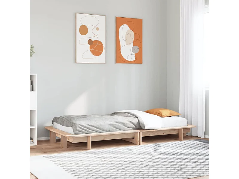 Cadre de lit sans matelas 75x190 cm bois de pin massif