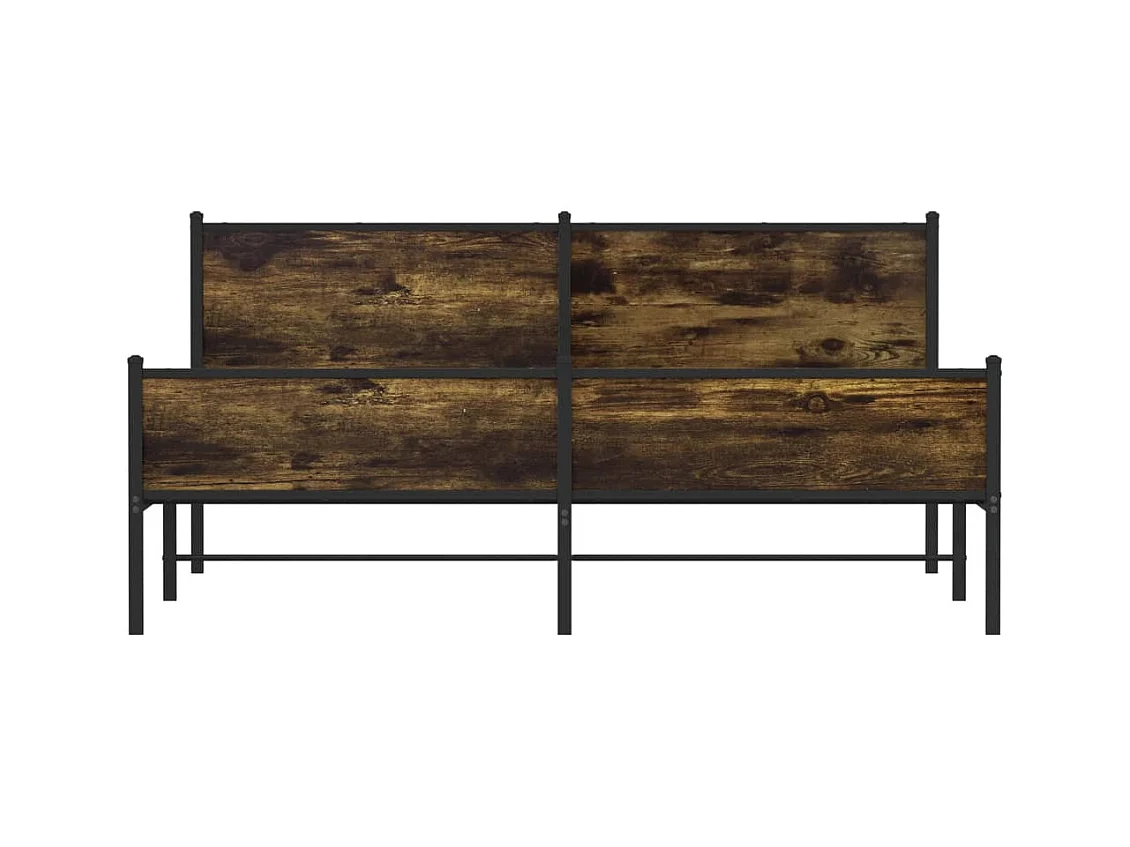 Estrutura de cama sem colchão 180x200cm metal carvalho fumado