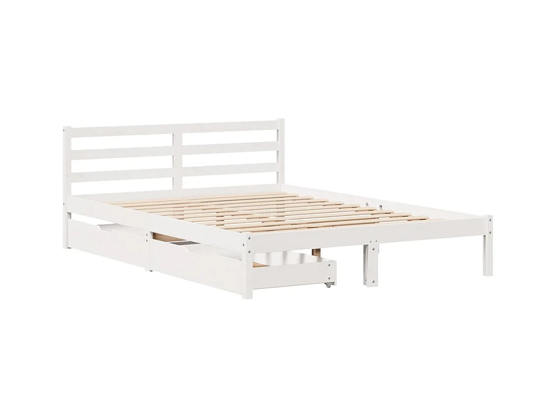 Letto senza Materasso Bianco 160x200 cm Legno Massello di Pino