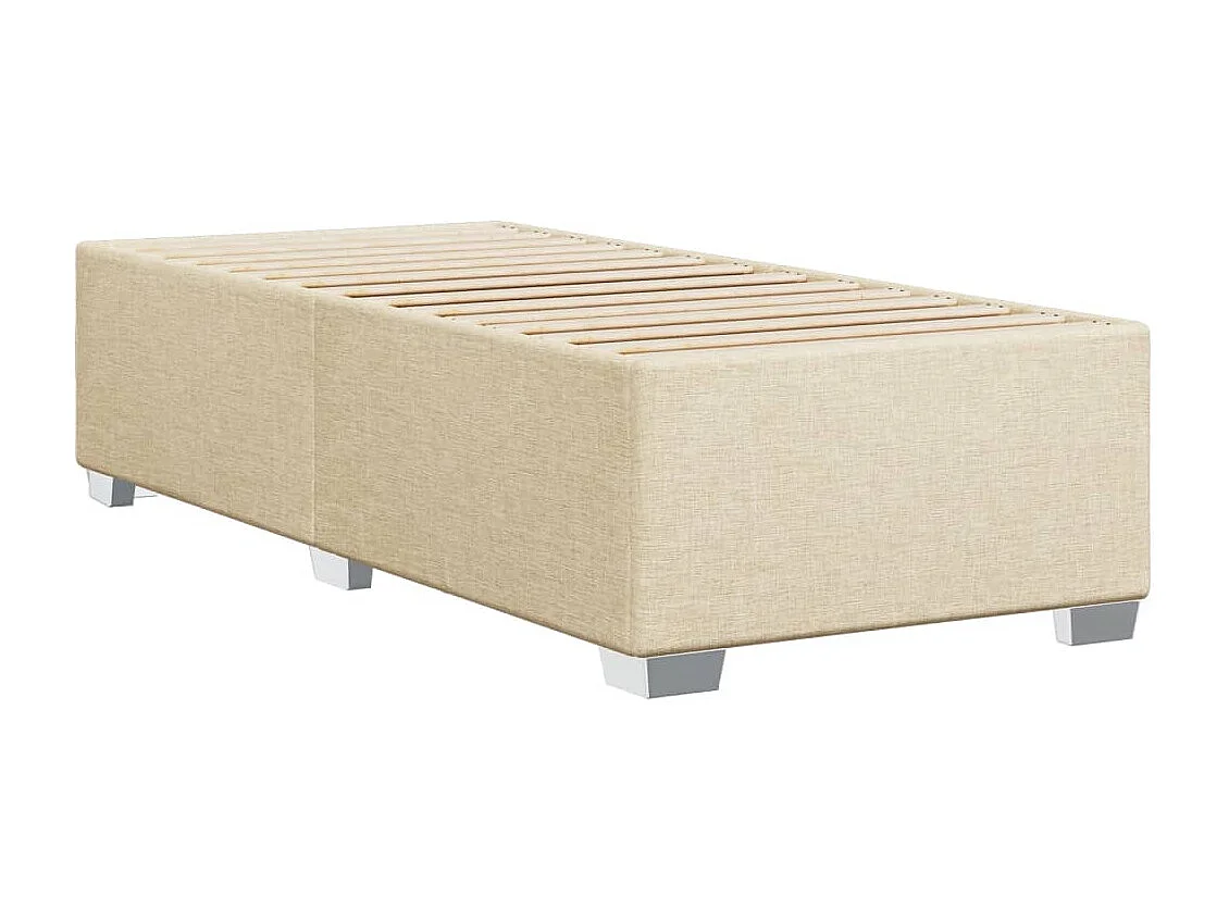 Cadre de lit sans matelas crème 100x200 cm tissu