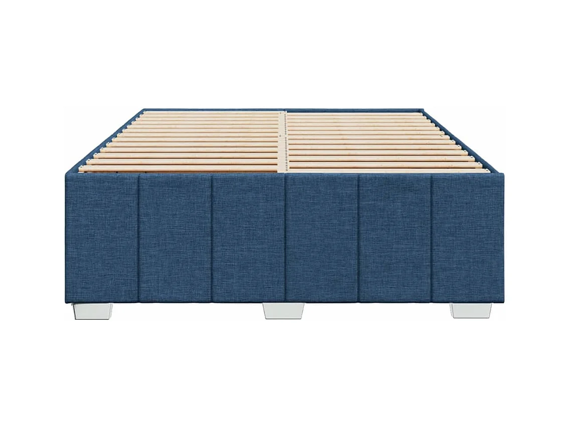 Cadre de lit sans matelas bleu 140x200 cm tissu