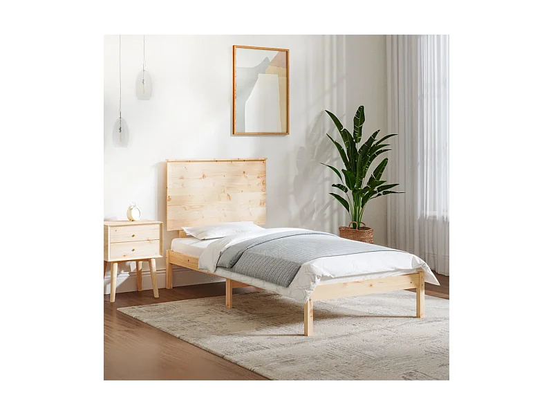 Cadre de lit sans matelas 100x200 cm bois massif de pin