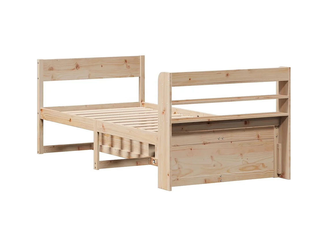 Cadre de lit sans matelas 75x190 cm bois de pin massif