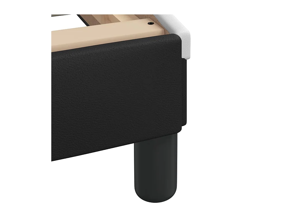 Giroletto con Testiera Nero e Bianco 100x200 cm in Similpelle