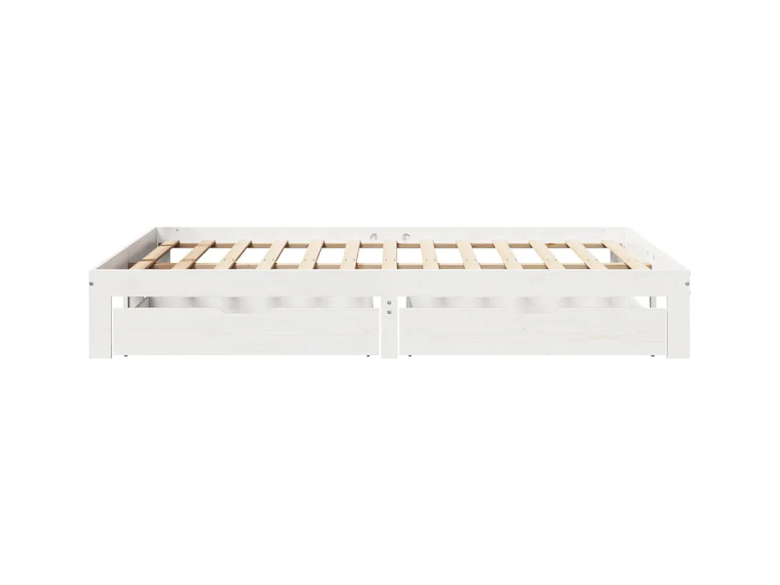 Cadre de lit avec tiroirs sans matelas blanc 120x200 cm