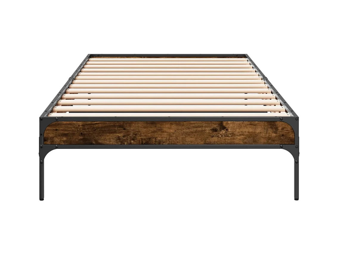 Cadre de lit sans matelas chêne fumé 100x200 cm