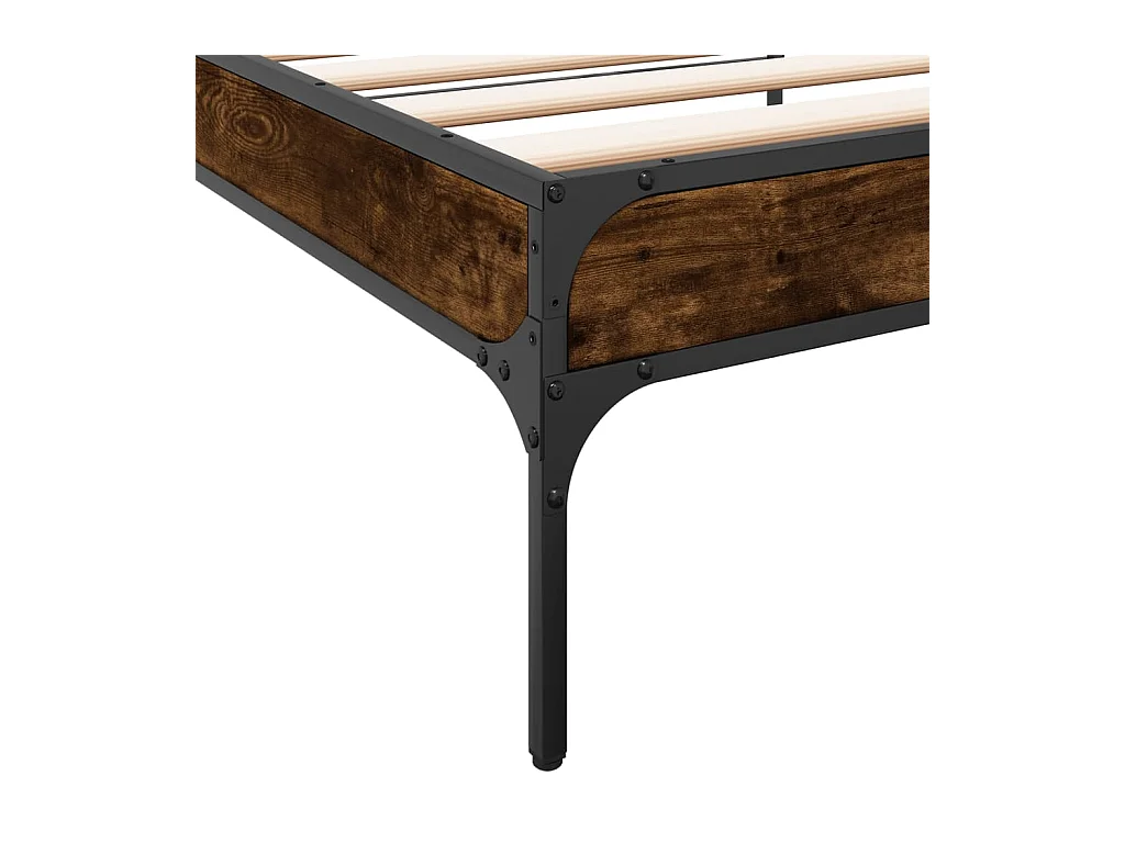 Cadre de lit sans matelas chêne fumé 100x200 cm