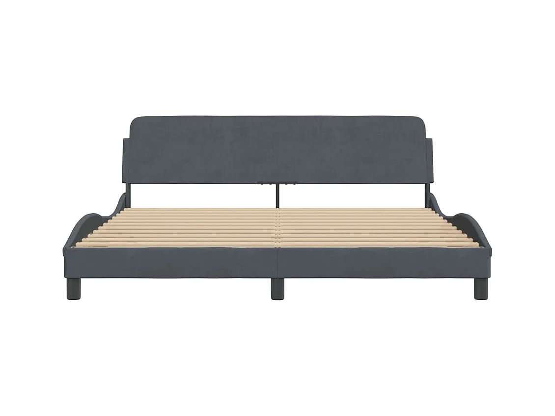 Estrutura de cama sem colchão 180x200 cm veludo cinzento-escuro