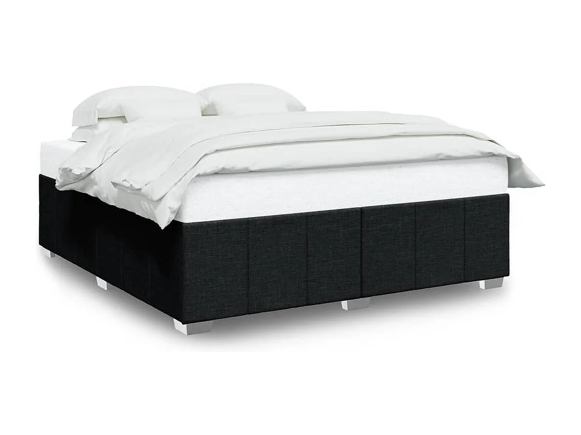 Cadre de lit sans matelas noir 200x200 cm tissu