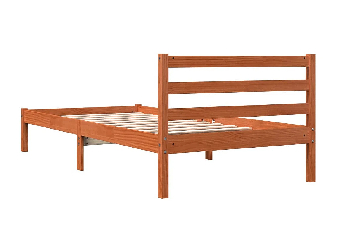 Cadre de lit sans matelas cire marron 90x200 cm bois pin massif