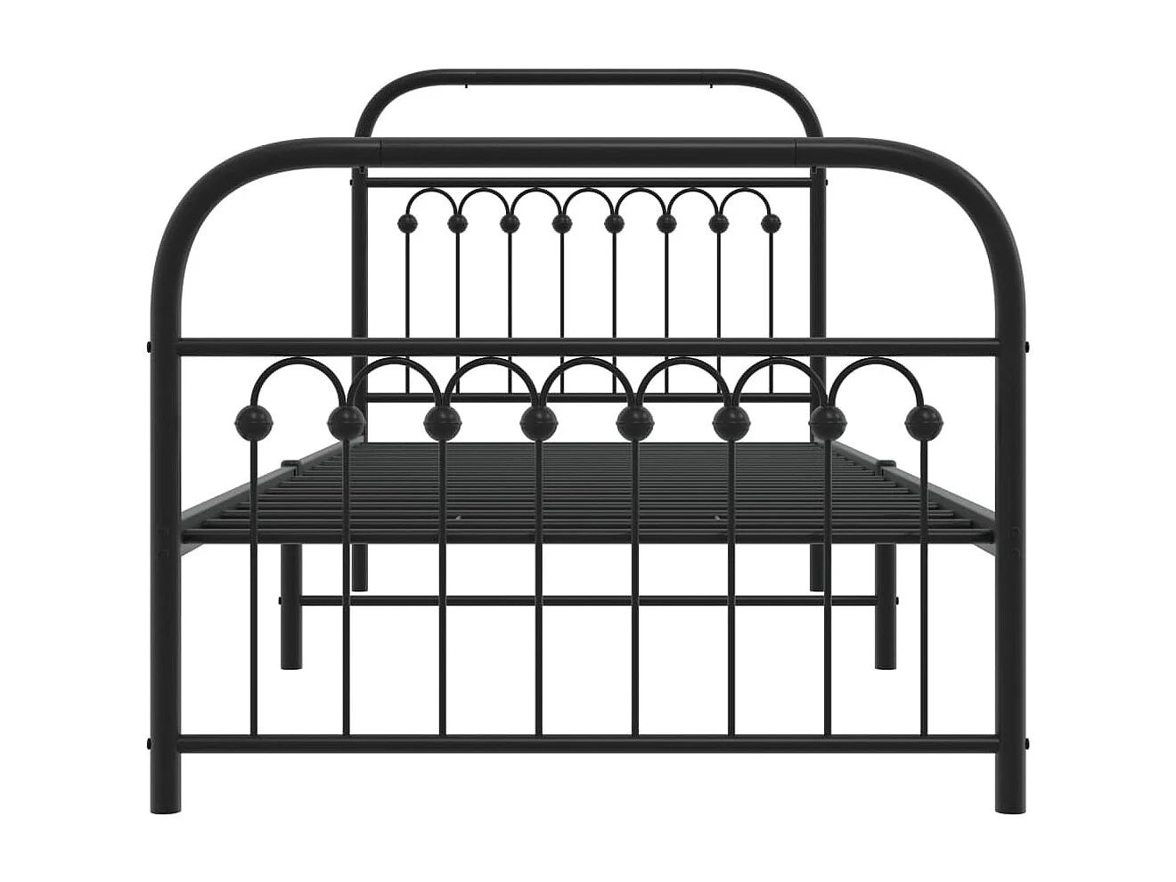 Estrutura de cama com cabeceira e pés 90x190 cm metal preto
