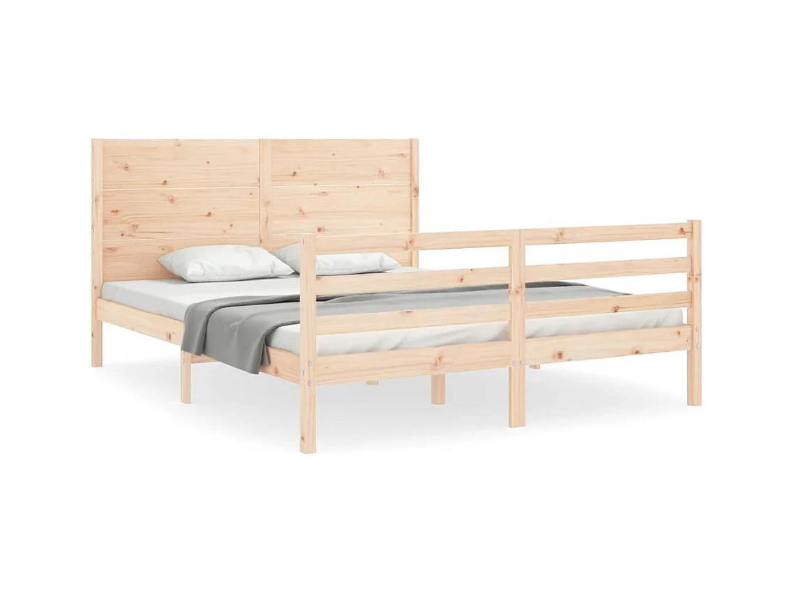Cadre de lit sans matelas 160x200 cm bois massif