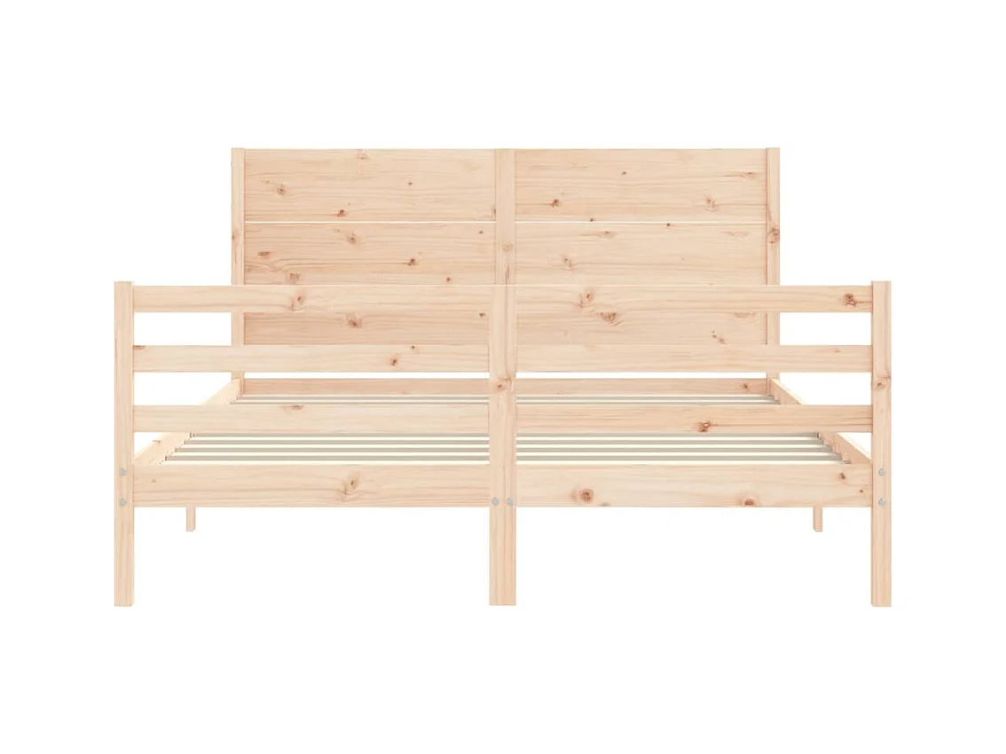 Cadre de lit sans matelas 160x200 cm bois massif