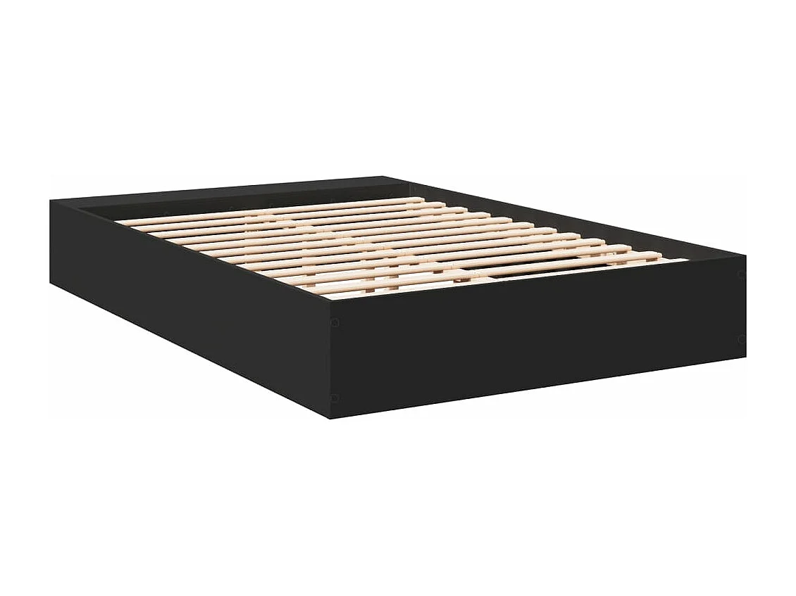 Cadre de lit sans matelas noir 140x190 cm