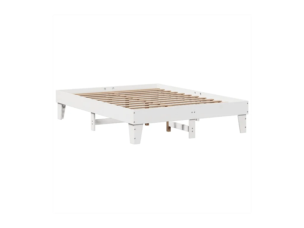Letto senza Materasso Bianco 140x190 cm Legno Massello di Pino