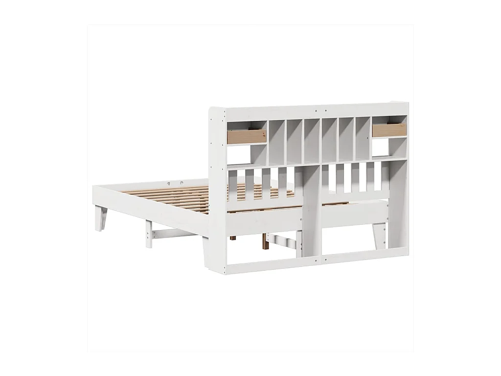 Letto senza Materasso Bianco 140x190 cm Legno Massello di Pino