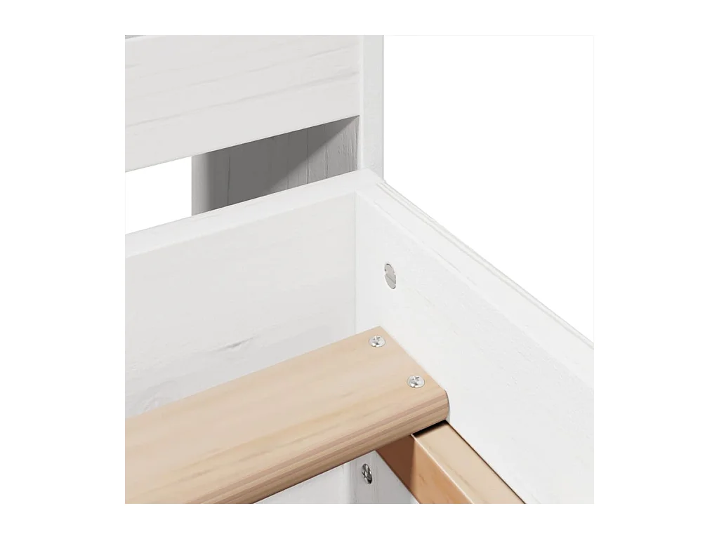 Letto senza Materasso Bianco 140x190 cm Legno Massello di Pino