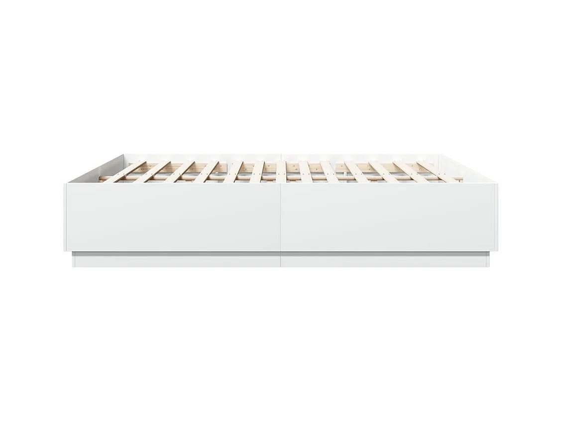 Cadre de lit sans matelas blanc 200x200 cm