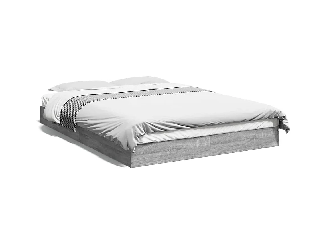 Cadre de lit sans matelas sonoma gris 140x200 cm