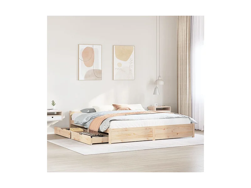 Cadre de lit sans matelas 180x200 cm bois massif de pin