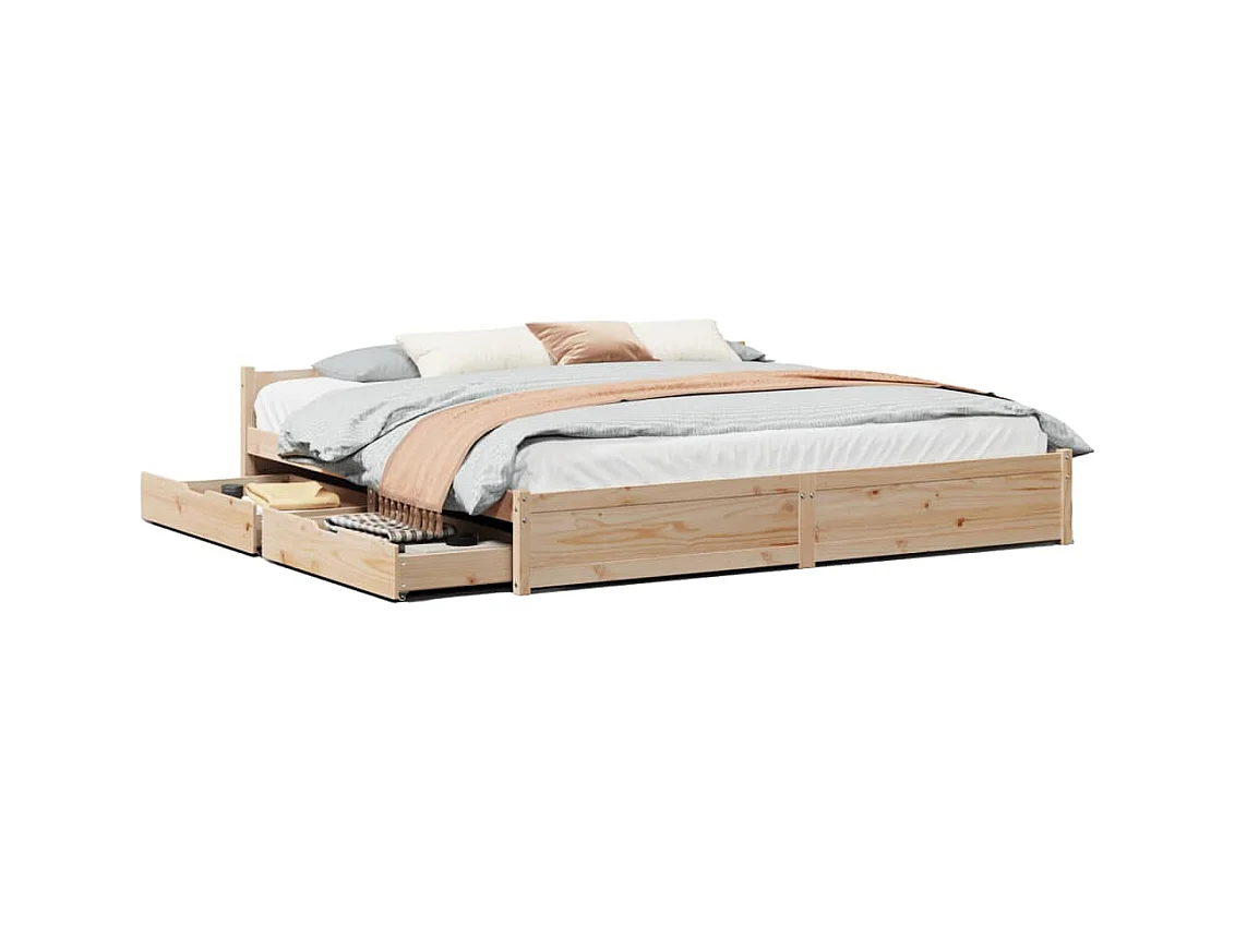 Cadre de lit sans matelas 180x200 cm bois massif de pin