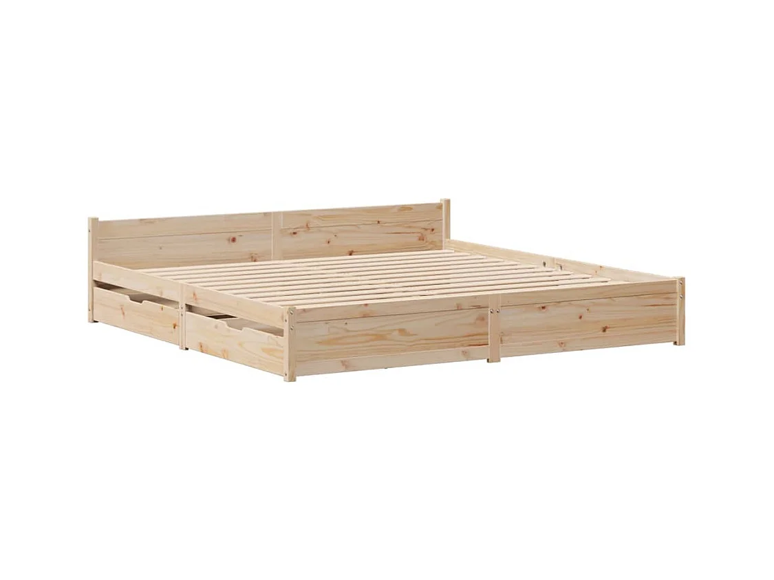 Cadre de lit sans matelas 180x200 cm bois massif de pin