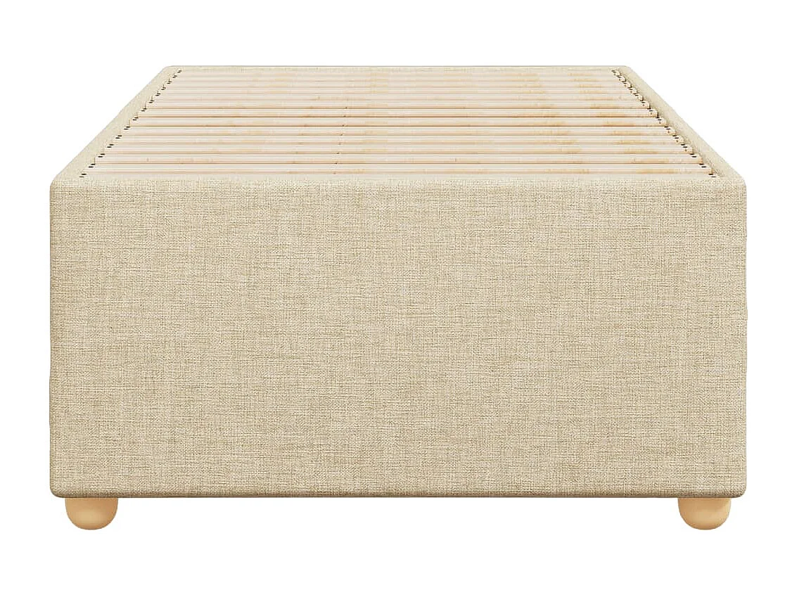 Cadre de lit sans matelas crème 100x200 cm tissu