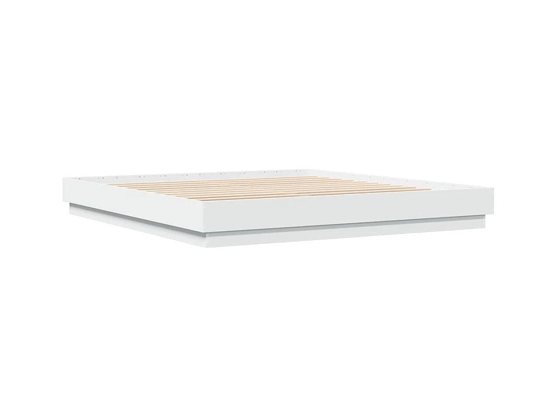 Cadre de lit sans matelas blanc 200x200 cm