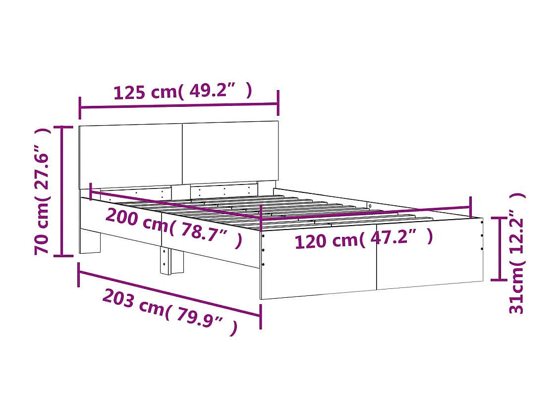 Bettgestell Weiß 200x200 cm Holzwerkstoff