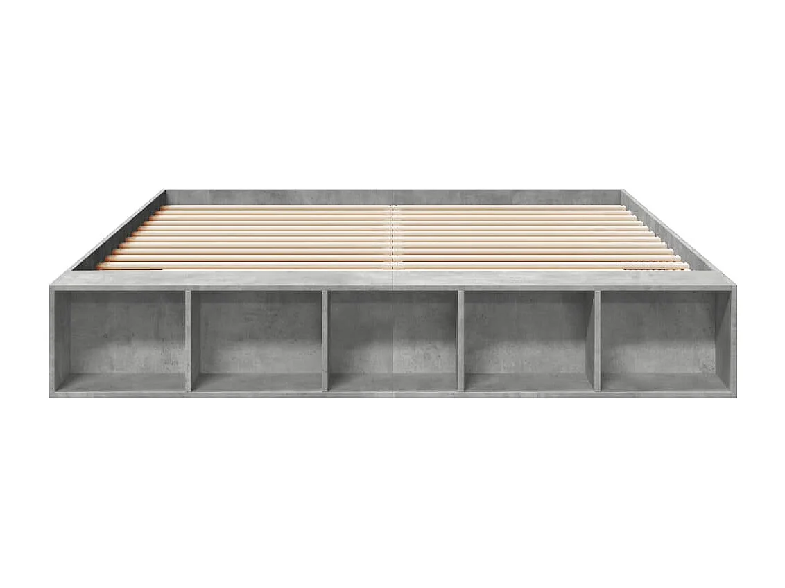 Cadre de lit sans matelas gris béton 180x200 cm