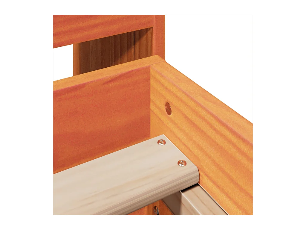 Cama sem colchão 135x190 cm madeira pinho maciça castanho-mel