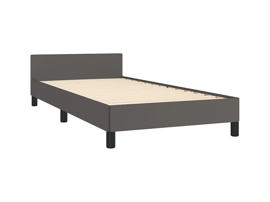 Cadre de lit sans matelas gris 100x200 cm similicuir
