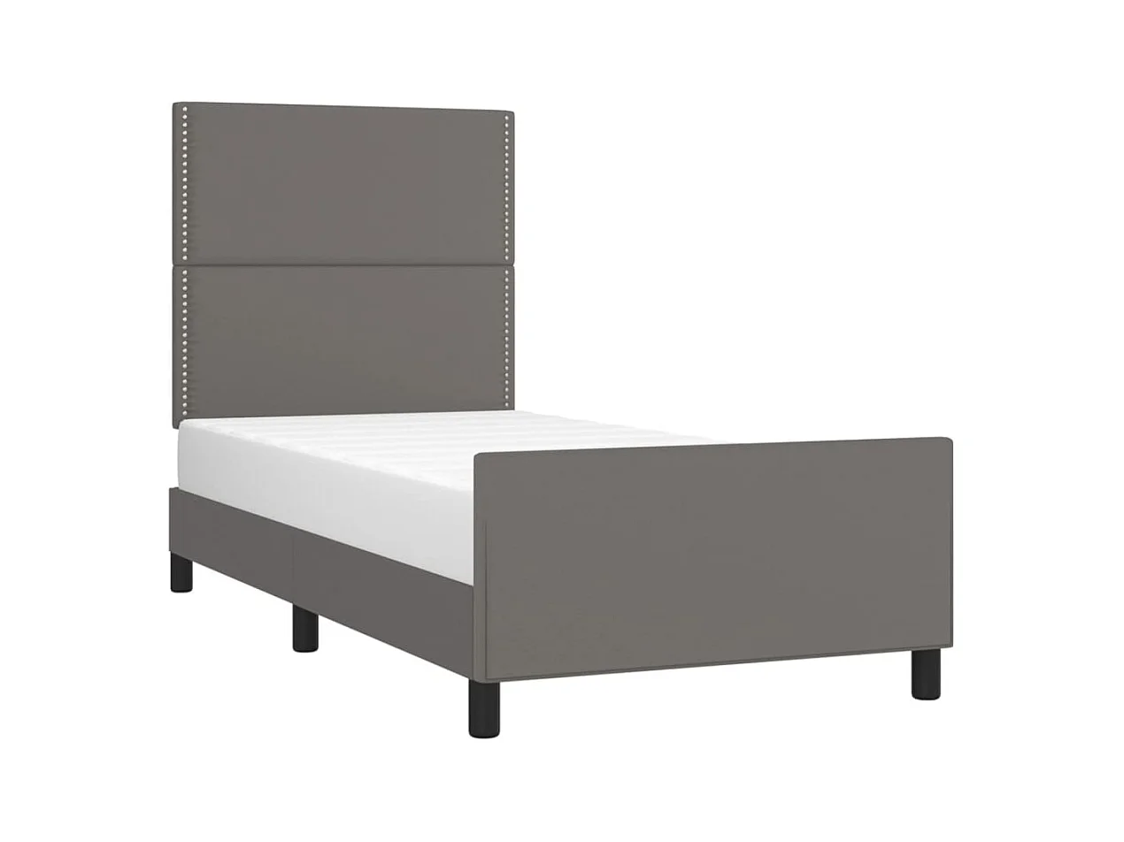 Cadre de lit sans matelas gris 100x200 cm similicuir