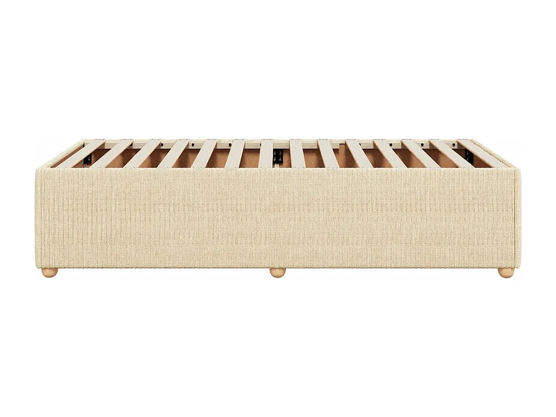 Cadre de lit sans matelas crème 80x200 cm tissu