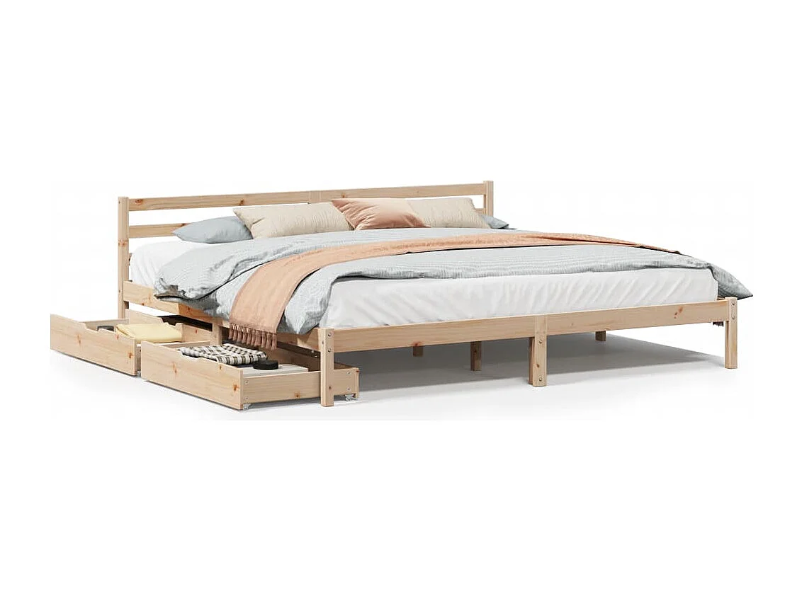 Cadre de lit sans matelas 200x200 cm bois massif de pin