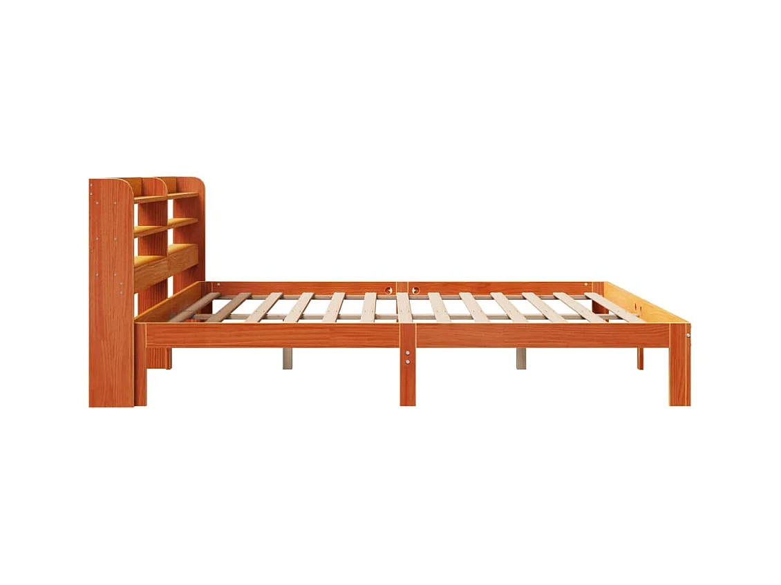 Cadre de lit sans matelas cire marron 180x200cm bois pin massif
