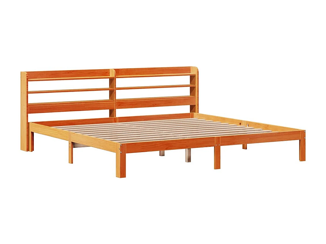 Cadre de lit sans matelas cire marron 180x200cm bois pin massif