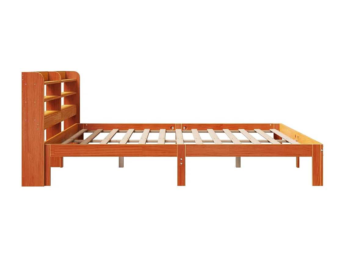 Cadre de lit sans matelas cire marron 180x200cm bois pin massif