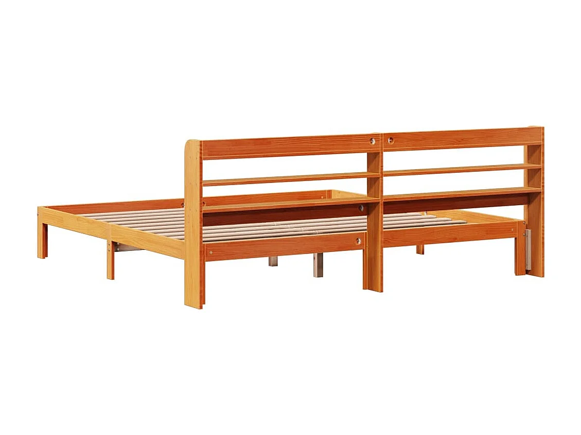 Cadre de lit sans matelas cire marron 180x200cm bois pin massif
