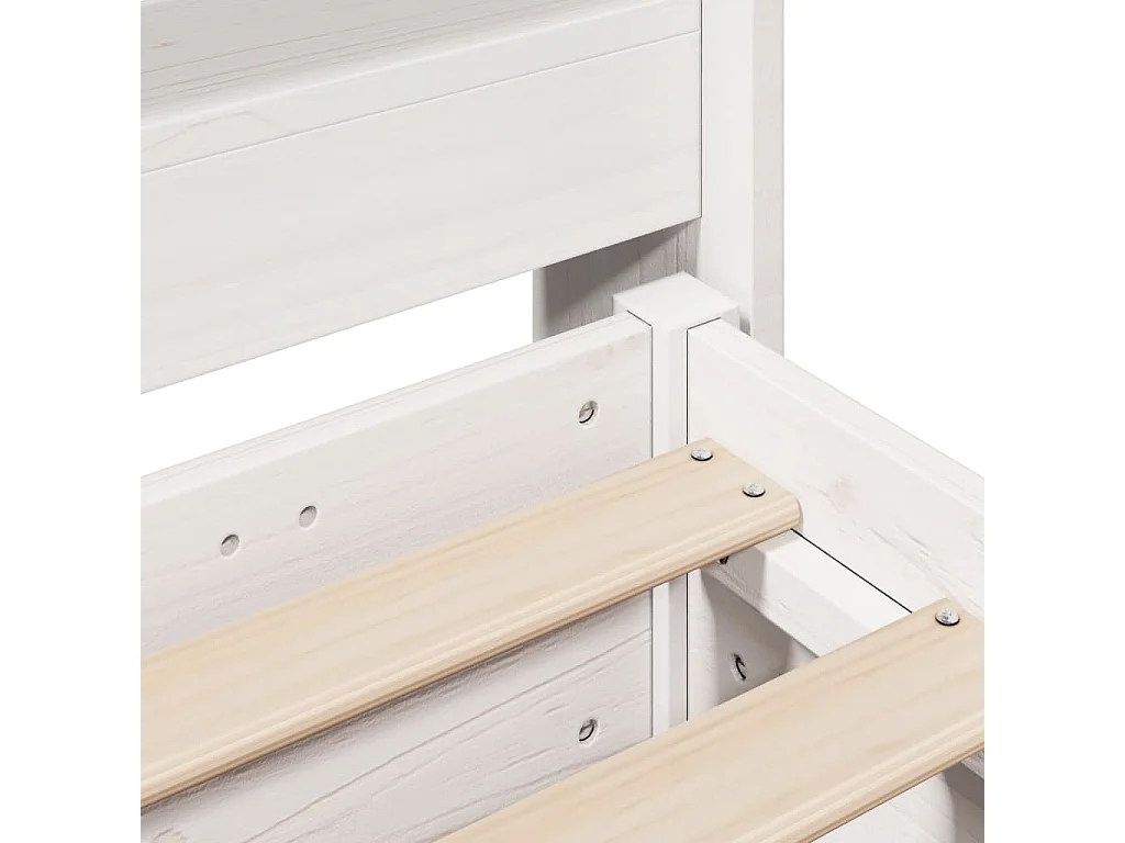 Cadre de lit sans matelas blanc 150x200 cm bois de pin massif