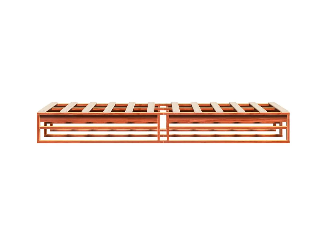 Cama sem colchão 75x190 cm madeira de pinho maciça castanho-mel