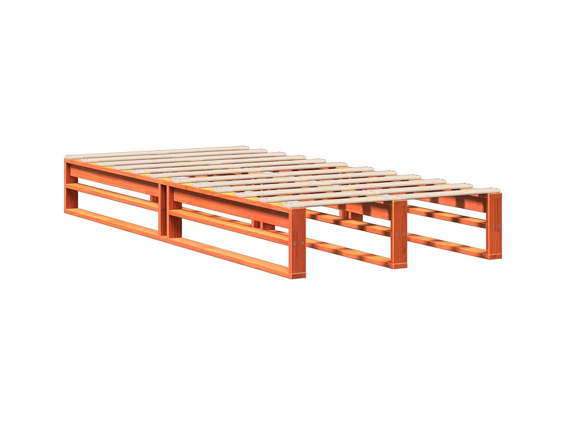Cama sem colchão 75x190 cm madeira de pinho maciça castanho-mel