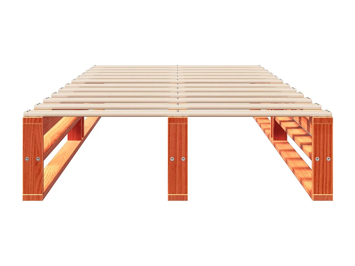 Letto senza Materasso Marrone Cera 75x190 cm in Legno di Pino