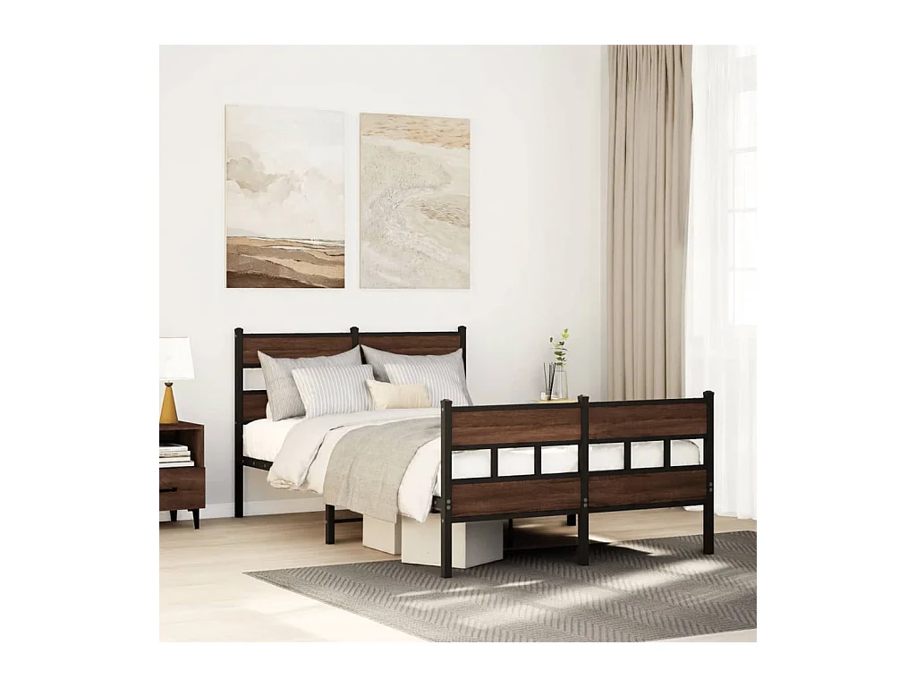 Estructura de cama con cabecero y pie sin colchón 120x190 cm