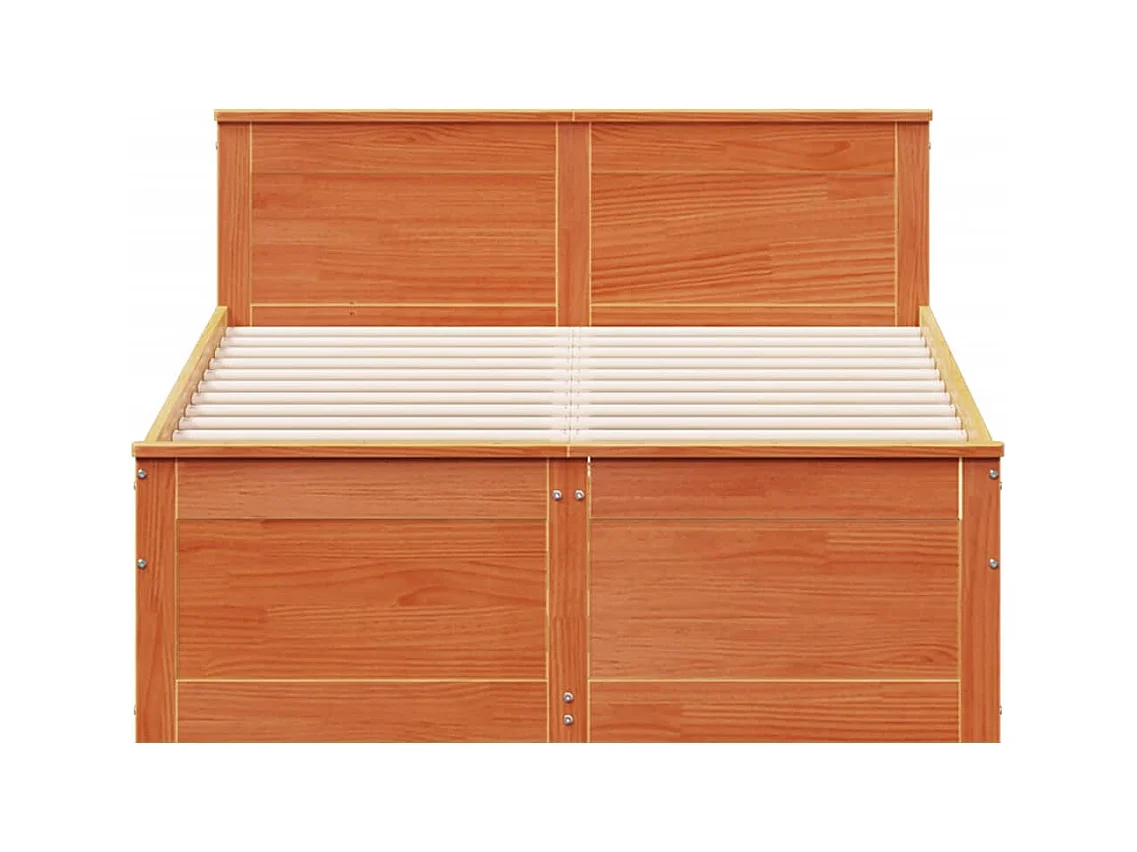Cadre de lit sans matelas avec tête de lit brun cire 120x190 cm