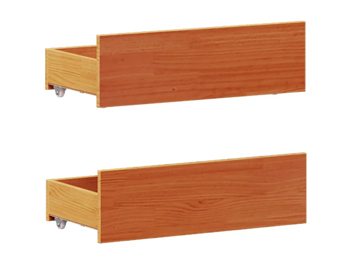 Massivholzbett ohne Matratze mit Kopfteil Wachsbraun 120x190 cm