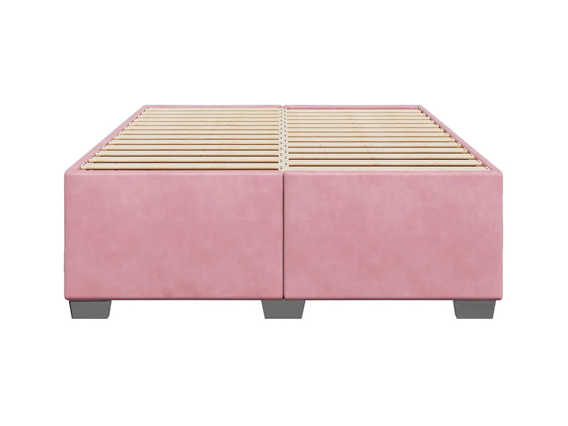 Cadre de lit sans matelas rose 140x200 cm velours